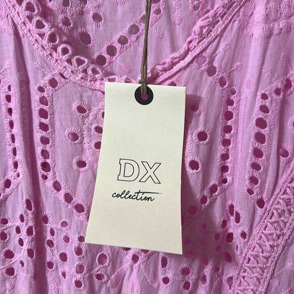DX Collection Pink Embroidered Cotton Maxi Dress(Size Medium) - Picture 7 of 9